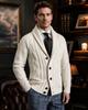 2025 Men's Lapel Long Sleeve Cable Knit Cardigan Sweater Coat - Autumn/Winter Collection