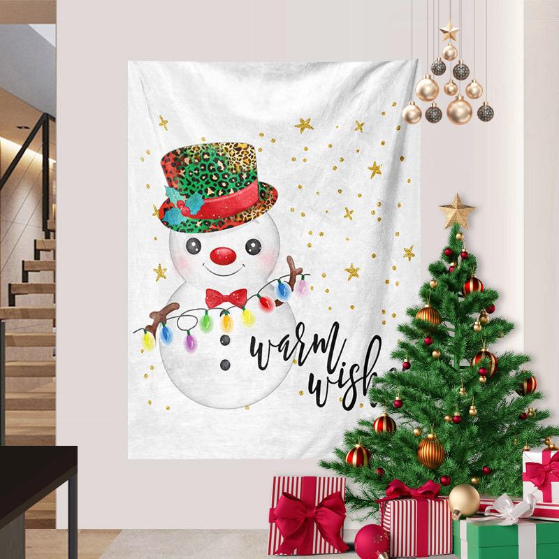 Cross-border Christmas Snowman Background Cloth Christmas Tree Wall Hanging Cloth Amazon Tapestry