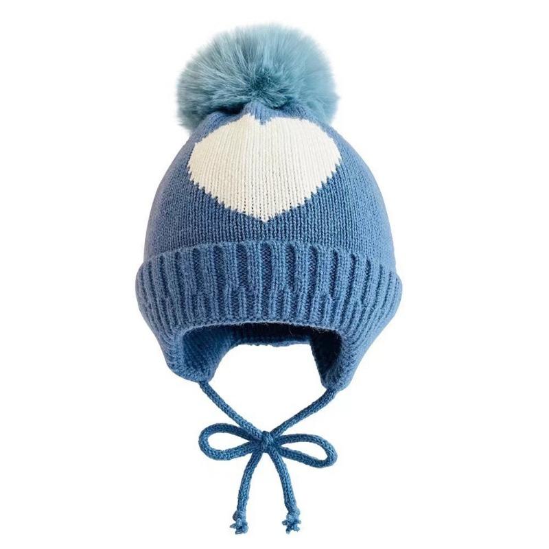 Platform, Love Knitted Baby Children's Hairball Cap, Braid, Fleece Warm Cap