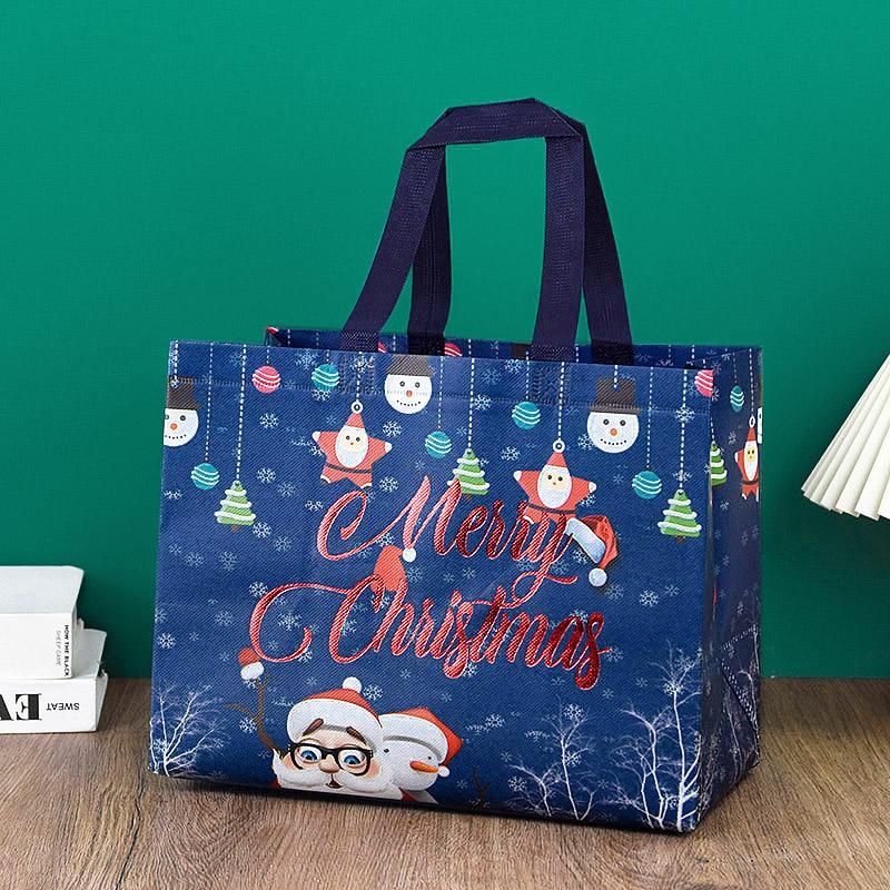 1pc Merry Christmas Gifts Bags Santa Elk Non-woven Candy Gift Packaging Tote Bag Xmas New Year Party Decor Noel Shopping Pouch