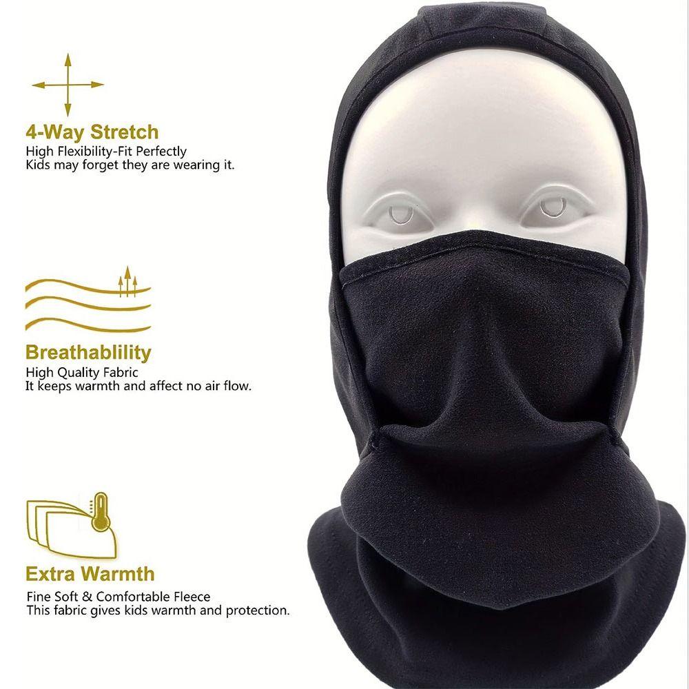 New Parent-Unisex Balaclava Hat Fleece Warm Ring Scarf Pullover Cap Windproof Ski Earmuffs Hat for Children Boys Girls