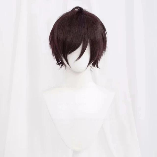 Synthetic Short Straight Cosplay Wig White Green Purple Brown Black Blue Gray Orange Red Fluffy Heat Resistant Hair Anime Wigs
