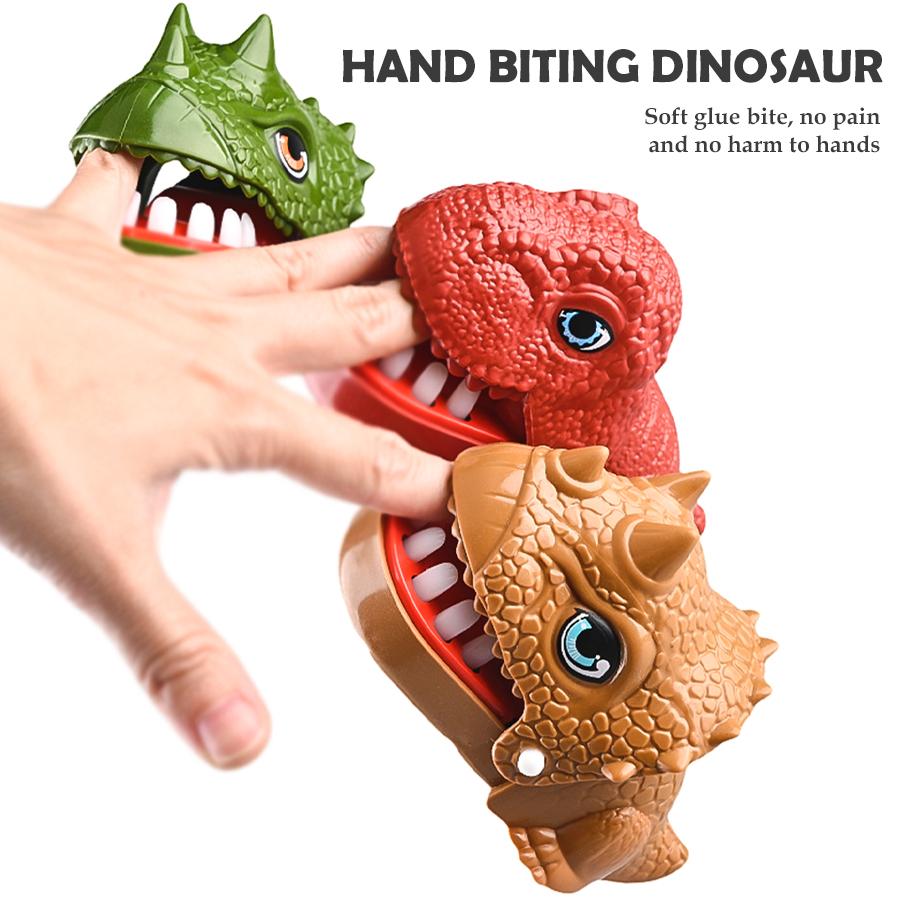 Dinosaur Teeth Biting Finger Toys, Dentist Tabletop Board Tricky Game Random Mechanism Gifts for Boys and Girls Color Random