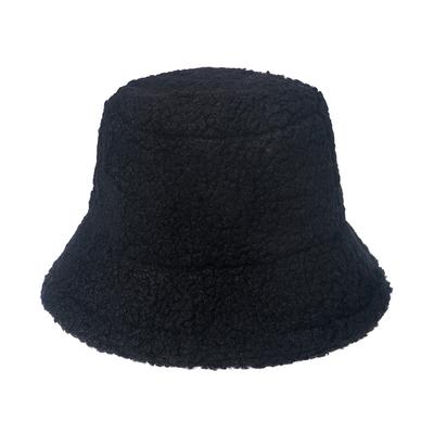 Men and Women, Japan, Korea, Europe and the United States Cross-border Thickened Outdoor Leisure Warm Plush Basin Hat Solid Color Lamb