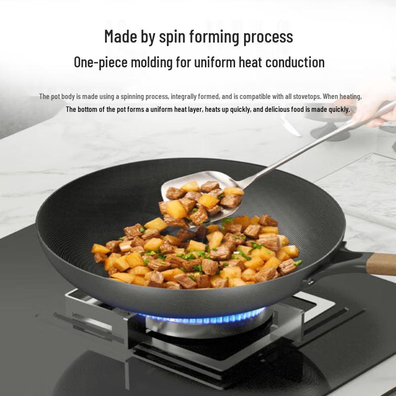 KOBACH 32cm Lightweight Uncoated Iron Wok