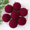 Break-Resistant Velvet Christmas Hanging Balls 8 CM Red Tree Hangable Bauble Set  Indoor Decor