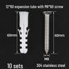 Plastic Expansion Tube Set with Screws and Rubber Plugs (5-12mm)