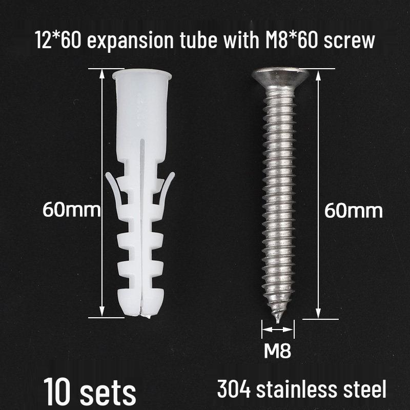 Plastic Expansion Tube Set with Screws and Rubber Plugs (5-12mm)