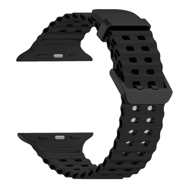 Ozean-Silikonarmband für Apple Watch Ultra 3 2 49mm/11 10 46mm 45mm 44mm Sportarmband Armband iWatch Serie 9 8 7 6 5 4 SE 3