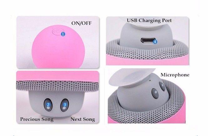 Mushroom Lamp Bluetooth Speaker BT648 Pink