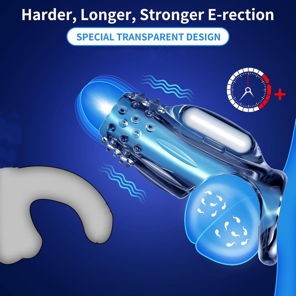 Penis Sleeve Vibrating Cock Ring , Adult Sex Toys for Men, Reusable Cock Sleeve Couple Vibrator, Delay Ejaculation Stronger Erection, Couples Sex Toy