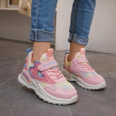 Spring and Autumn Girls' Breathable Mesh Running Shoes