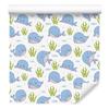 Whales Wallpaper White, Azure and Cream for Living Room and Bedroom 50x1000