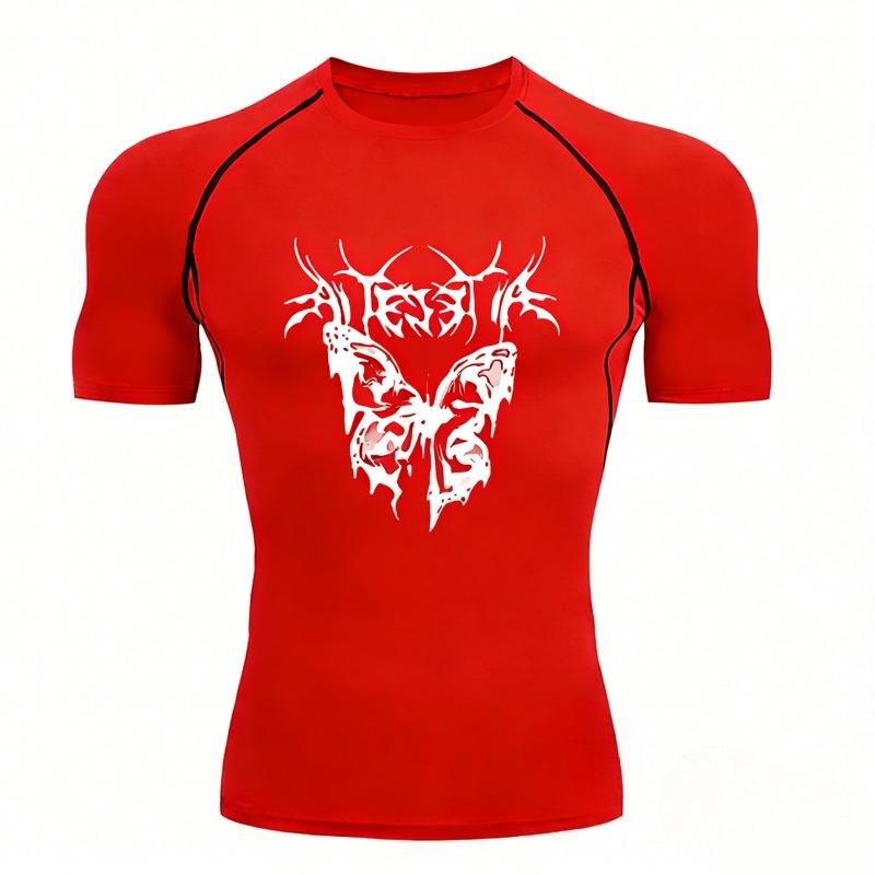 Gym Fitness T-shirt Sports Short-sleeved Gym Men's Running Comfortable Tight Summer Stretchy Moisture-Wicking Sportswear Quick-drying Top
