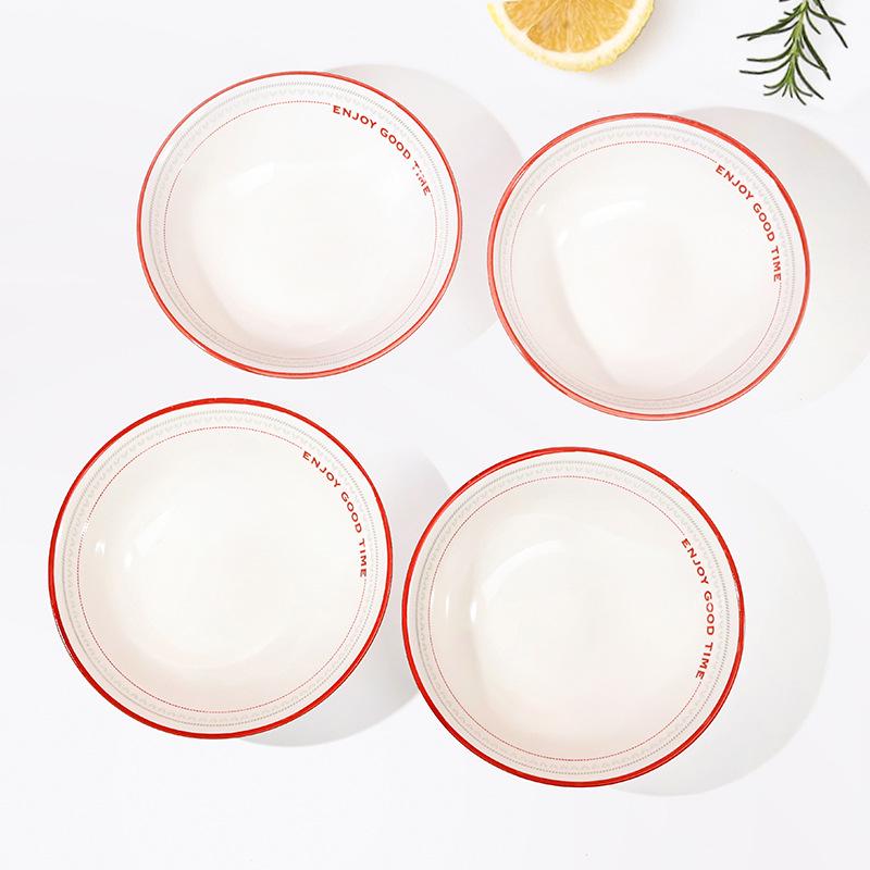 Mengyuan 6-inch Colorful Underglaze Ceramic Bowl Set, 4-Piece No Size Specification