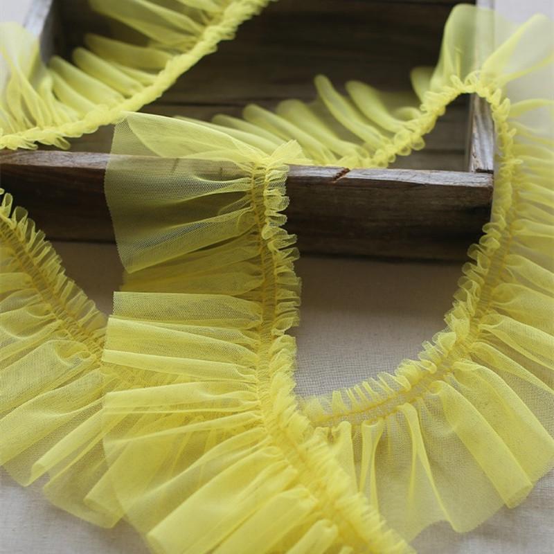 Multi-color Wild Net Yarn Encryption Pleated Lace Fabric DIY Lolita Dress Skirt Fluffy Hem Toy Doll Clothing Sewing Accessories