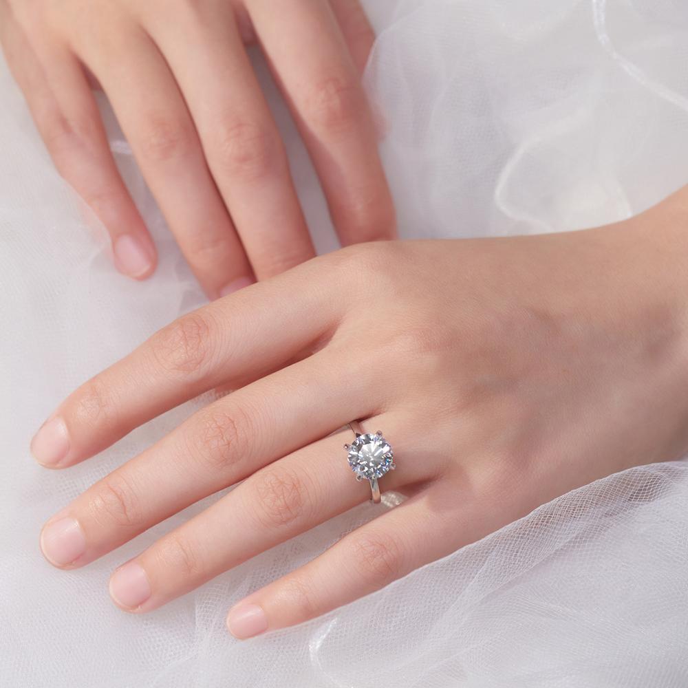 2 Carat Colorful Moissanite Rings D Color VVS Original Silver 925 Jewelry For Women Wedding Bands with GRA