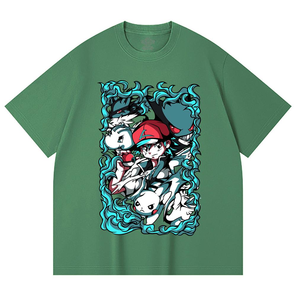 230 Gsm 100% Cotton Pokemon V26 Print Unisex Heavy Cotton T Shirt