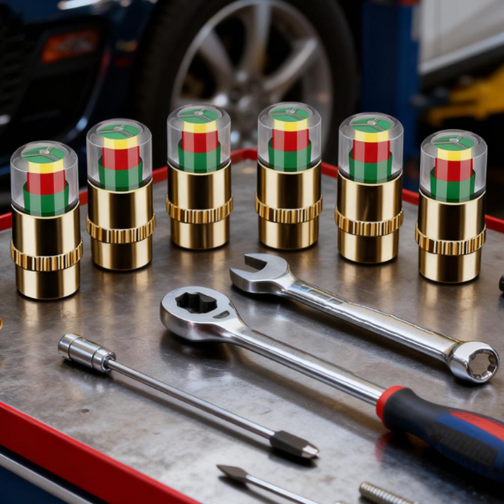 2.4Bar 36PSI Tyre Pressure Monitor Valve Caps Easy To Read 3 Color Eye Alert Tyre Valve Caps Pressure Monitor Indicator for Cars