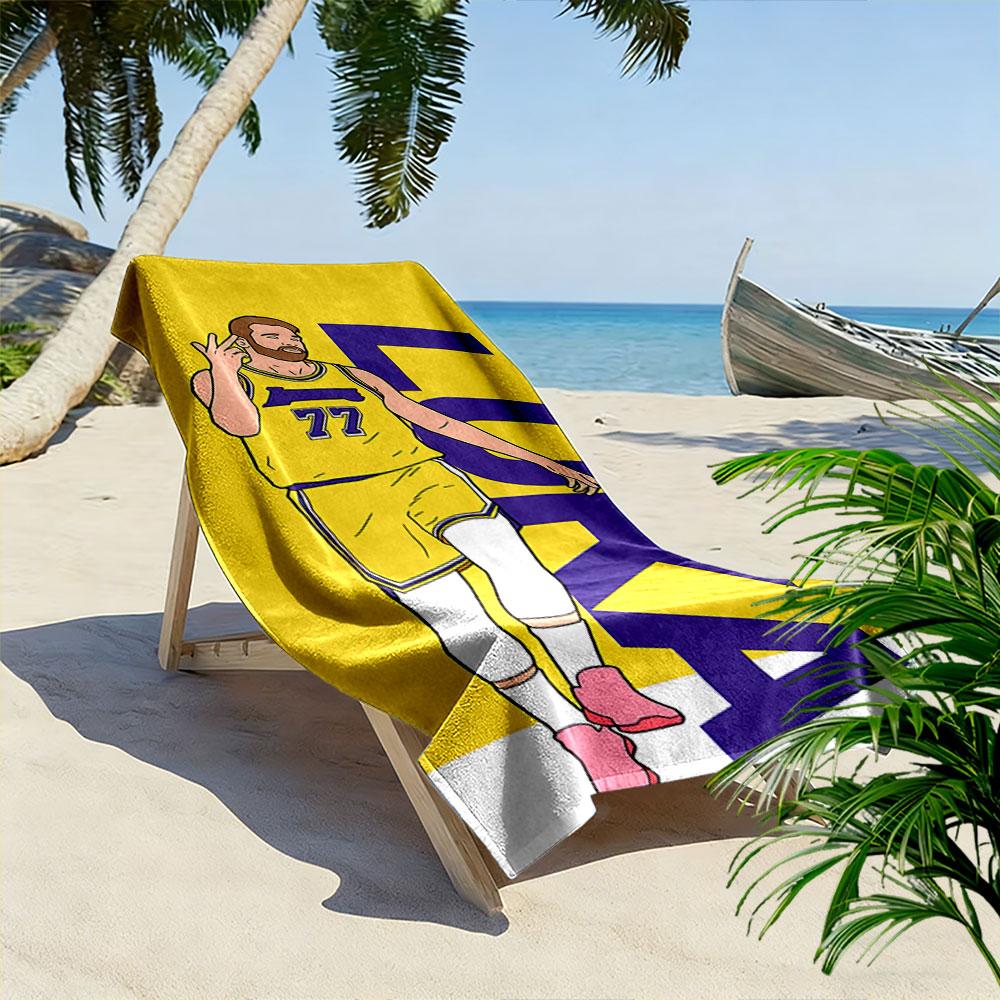Basketball Player Yellow Towel Beach Towel Quick-drying for Travel Outdoor Sports Jogging Beach and Swimming