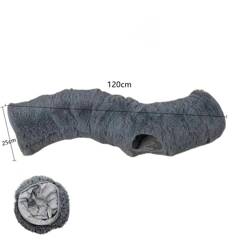 Plush Cat Tunnel Toy for Self-Entertainment and Decompression - Foldable and Ideal for Autumn/Winter Use