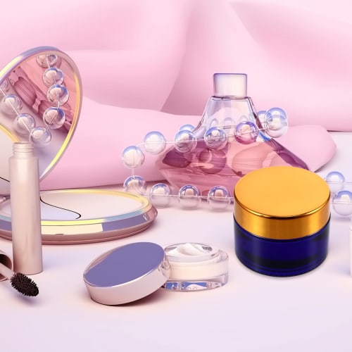 Lurrose Glass Cream Containers, 30g, Set of 12, Blue, 4x4x5cm