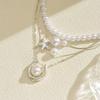 Imitation Pearl Necklace Fashion Retro Light Luxury Niche High-end Collarbone Chain Star Pendant Women's Necklace