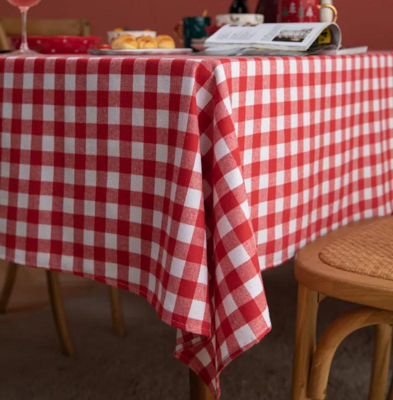 Red Italian Check Tablecloth 140X140Cm Italian Parisian Check Red And White