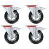 Swivel Casters with Double Brake 4 Pcs 160 Mm