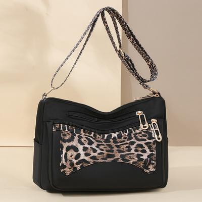 Nieuwe dames schoudertas dames tas casual grote capaciteit luipaardprint messenger kleine vierkante tas