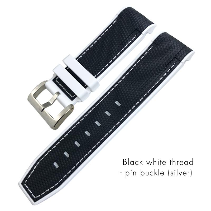 

22mm 23mm Curved End Rubber Silicone Watchband Fit for Tudor Black Bay 41mm GMT Pelagos Bronze Two Tone Watch Strap 22mm