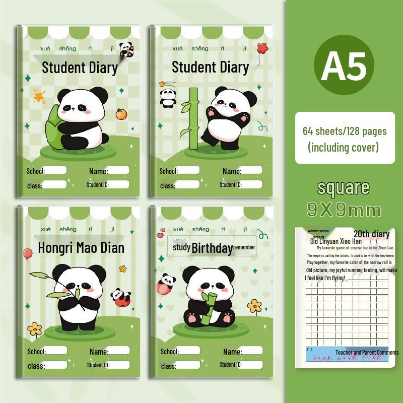 

Elementary School Cartoon Plastic Cover Notebook (A5) for Girls & Boys, Grades 1-3