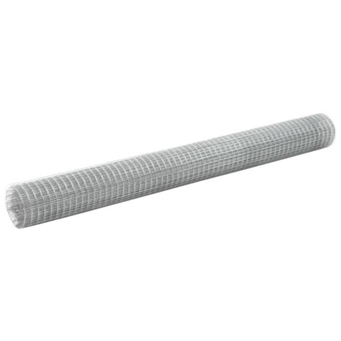 VidaXL Metal Mesh Steel 10x1.5 M Square Silver Trellis Garden Fence 143615