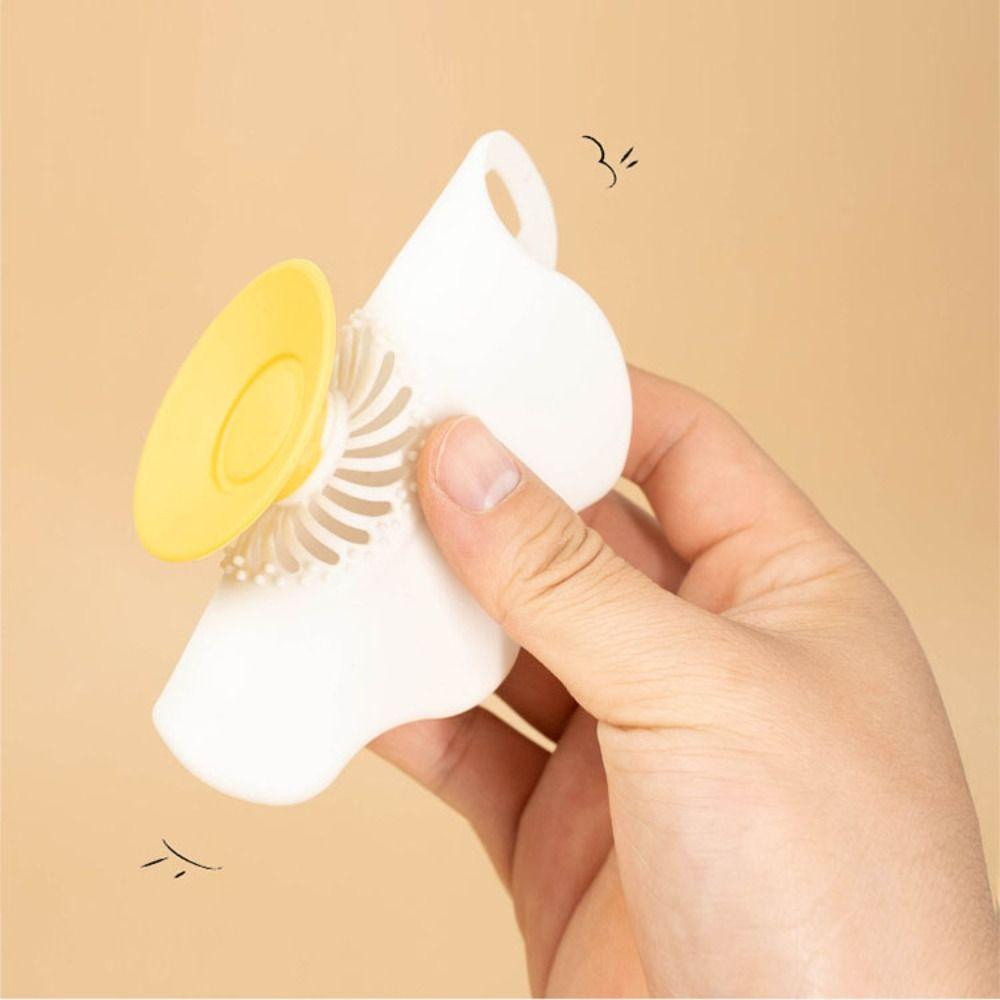 

4pcs Fried Egg Shape Filter Screen Anti Clogging Hair Catcher Stopper Floor Drain Cover Shower Room білий