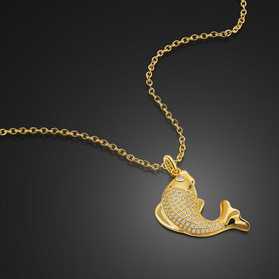 Einfache Halskette Damen Versilbert Vergoldet Ins Tide Internet-Berühmtheit Delfin Anhänger Schlüsselbeinkette Schmuck