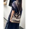 New leather cowhide with canvas bucket bag vegetable basket tote bag shoulder crossbody handbag women's bag