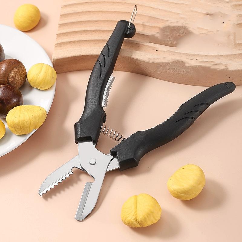 Multipurpose Chestnut Scissors Peeler Chestnut Shell Peeling and Leather Clip Cross Cutting Knife Chestnut Peeler For Kitchen