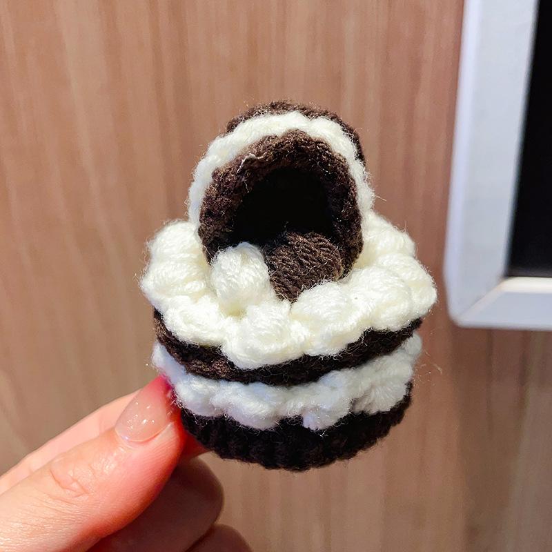 Charming Crochet Fruit Keychain: Persimmon & Strawberry Wool Pendants