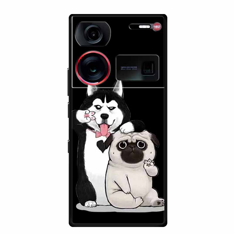 6.8" For ZTE Nubia Z60 Ultra Case Shockproof Black Silicone Soft Phone Case For ZTE Nubia Z60 Ultra Back Cover Case Cute Cartoon