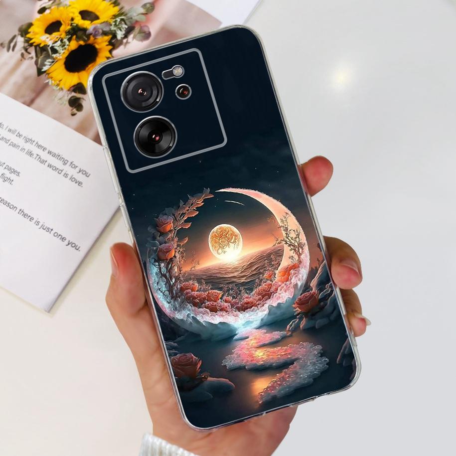 For Xiaomi 13T Pro Case Fashion Flowers Shockproof Soft Silicon Protector Clear Coque For Xiaomi 13T Phone Cases Mi 13TPro Funda