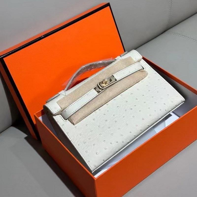 2026 Neue Leder-Damenhandtasche erste Schicht Straußenmuster Rindsleder erste und zweite Generation tragbar Einzel schulter schräg über tragbar Damenhandtasche