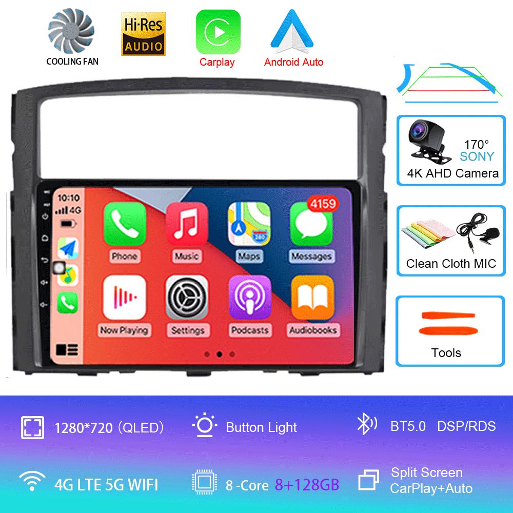 For Mitsubishi Pajero 4 V80 V90 2006-2014 8 Core 5G Car Radio Multimedia Video Player Android 14 2 Din Carplay Gsp QLED DSP