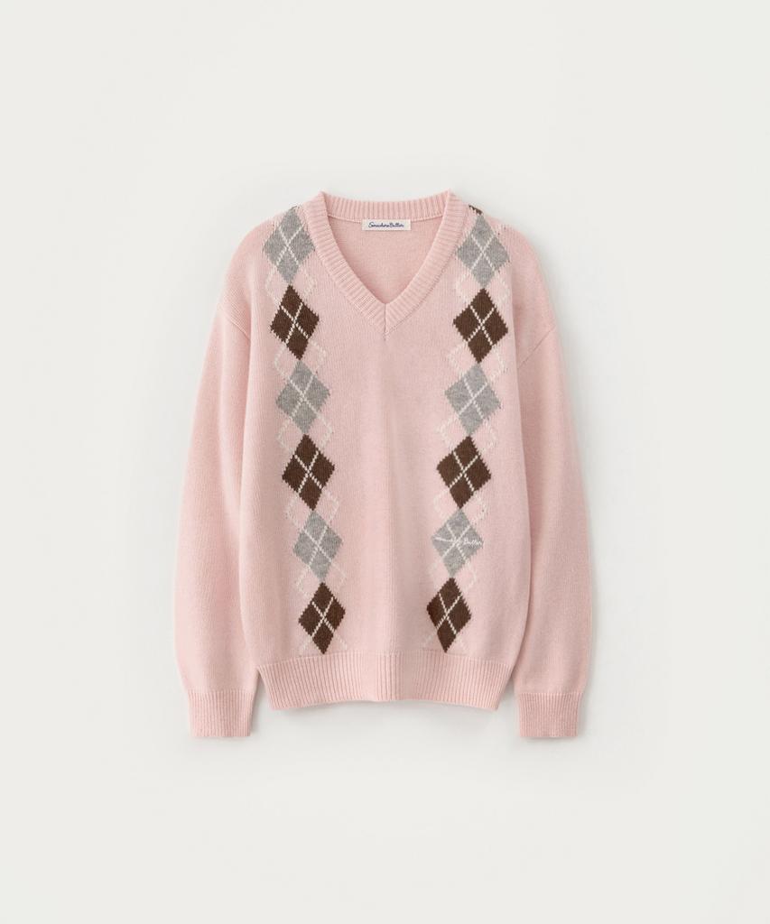 Sseomweeobeoteo Maglione Argyle Noelle - Rosa