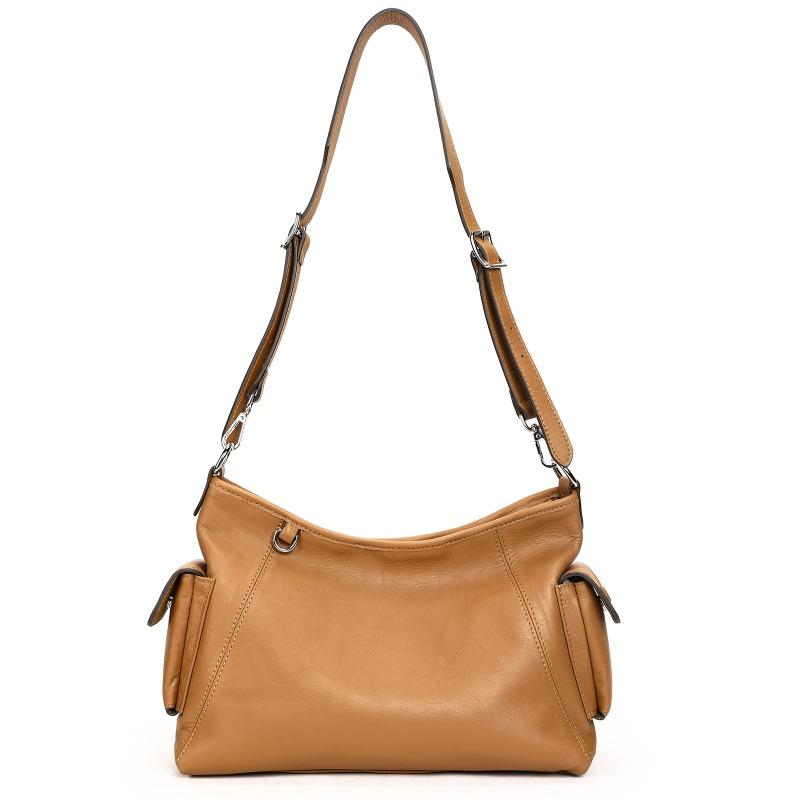 Bolsa feminina estilosa, grande capacidade, couro genuíno de alta qualidade, bolsa de ombro simples e multifuncional para deslocamento diário