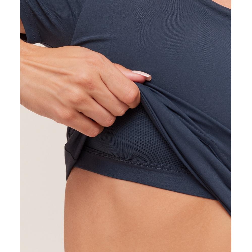 Gymshark Crossover Midi Top With Shelf Heavy Blue B4c3e Uctn