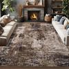 Wohnzimmer Teppiche Weich Groß Modern Abstrakt Bereichsteppich, Boho Vintage Maschinenwaschbarer Rutschfester Teppich, Niedrigflor Teppiche