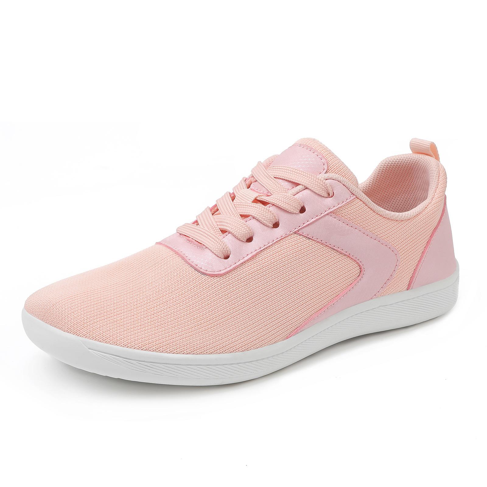 

Мужская и женская удобная обувь для фитнеса для ходьбы на открытом воздухе, обувь с широким носком для босиком, мужская дышащая обувь с мягкой подошвой и верхом из плетеного материала, на плоской подошве 43 розовый