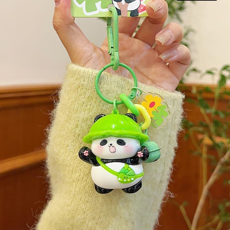 Yocipa Cute Panda Keychain, Cute Bag Charm, Panda Keychain, Character Bag Decoration, Stylish Animal PVC Keychain (Pink)