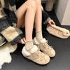 Fleece Cotton Shoes Women's Winter 2025 New Maillard Lace-up Bow Fleece Warm Casual Height-increasing Fleece Cotton Shoes