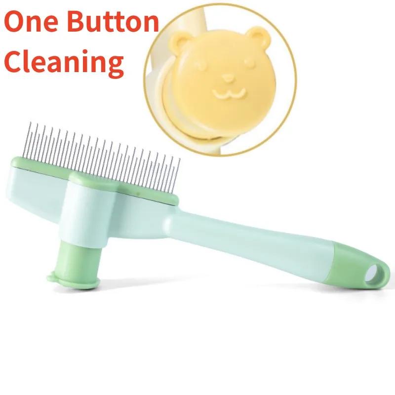 Dog Comb Pet Hair Remover Self-cleaning Cat Brush Massage Dog Brush One Click Combs for Cats Hair Knot Opening Pet Accessories